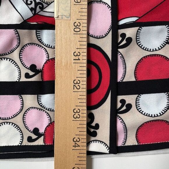 Ali Ro Wrap Dress Multicolored Abstract Pucci-like print red pink game day 0 - Picture 5 of 8